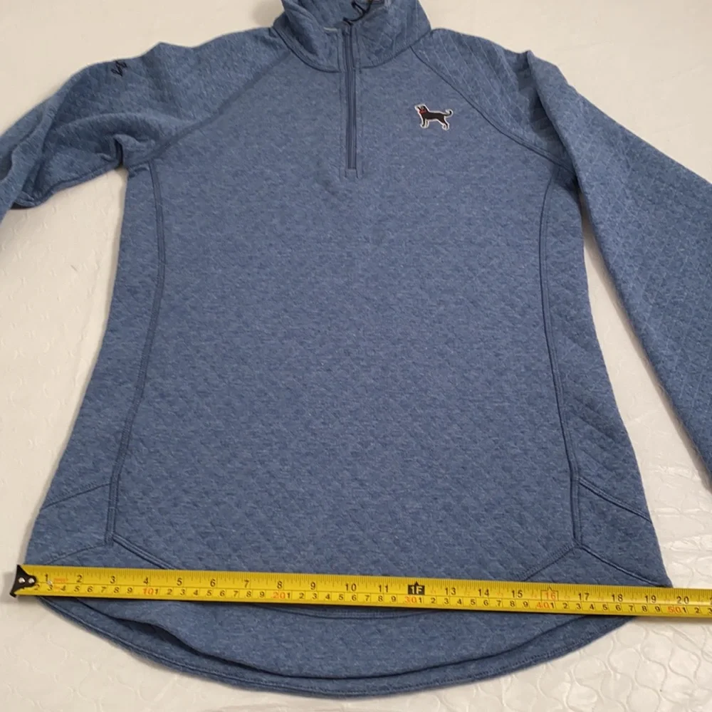 The Black Dog blue quilted quarter zip pullover sweatshirt S - Picture 6 of 12
